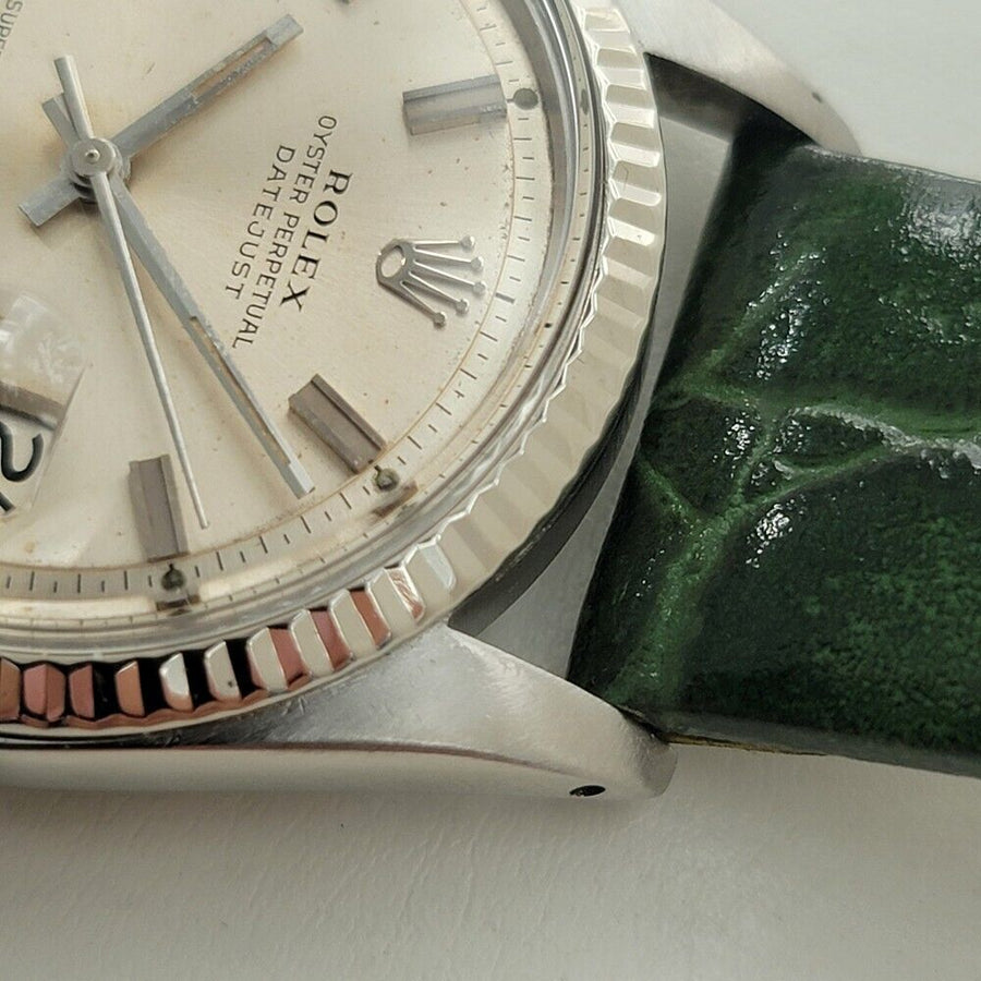 Mens Rolex Oyster Datejust 1601 36mm 18k Gold SS Automatic 1970s Vintage RA388