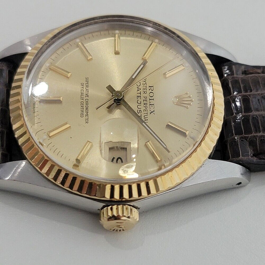 Mens Rolex Oyster Datejust Ref 16013 36mm 18k SS Automatic 1980s Swiss RA396B