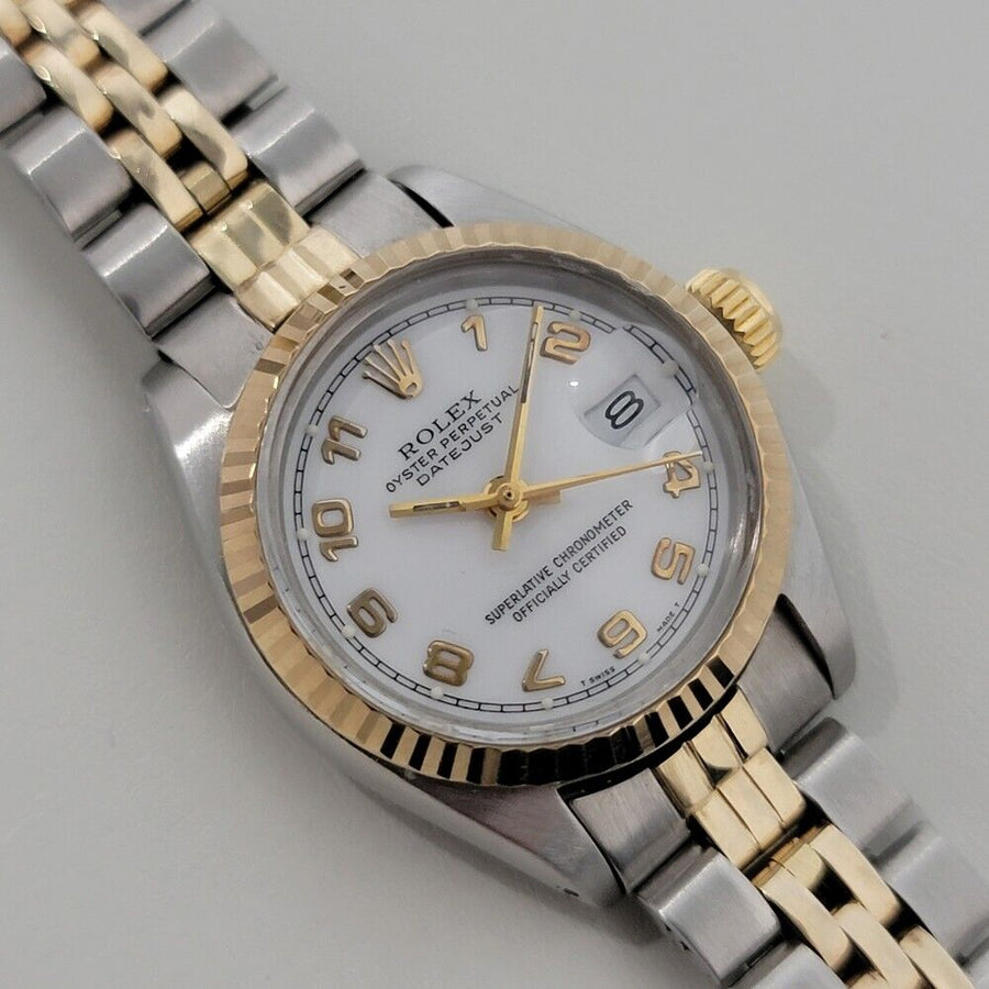 Rolex Lady Oyster Date Ref 6917 18k SS Automatic 1980s Swiss Luxury RA401