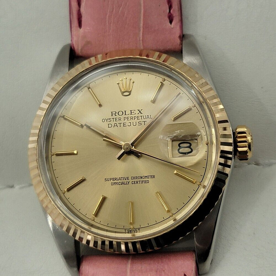 Mens Rolex Oyster Datejust Ref 16013 18k SS Automatic 1980s Vintage RJC184P