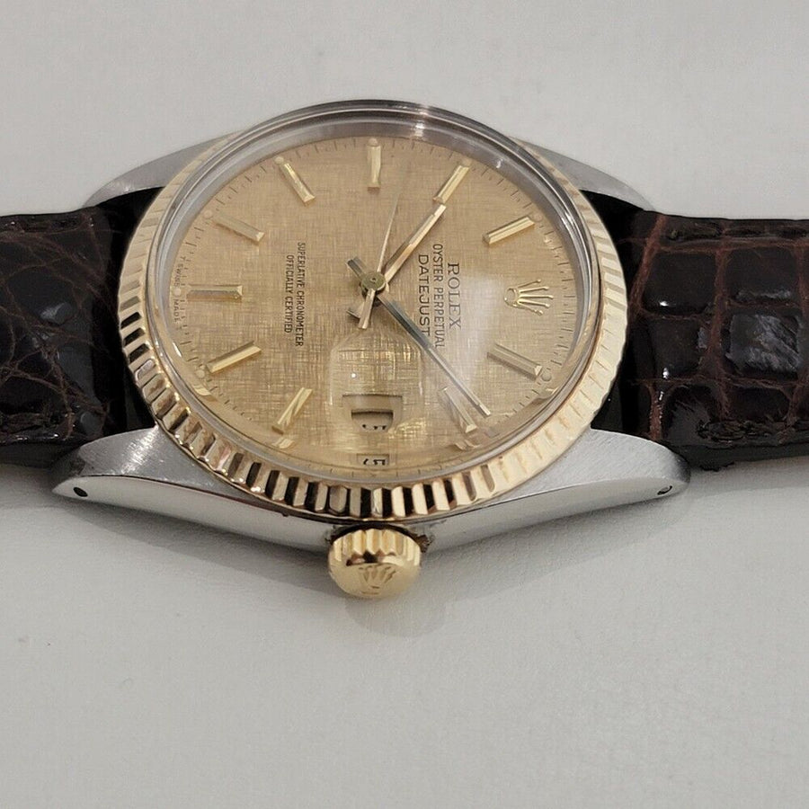 Mens Rolex Oyster Datejust Ref 16013 18k SS 36mm Automatic 1980s Vintage NA105B