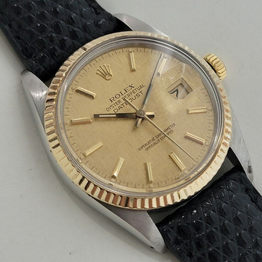 Mens Rolex Oyster Datejust Ref 16013 18k SS 36mm Automatic 1980s Swiss NA105