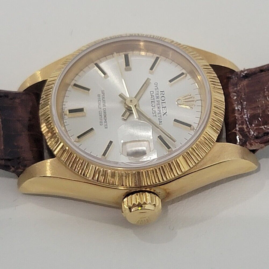 Ladies Rolex Oyster Datejust 69278 26mm Solid 18k Gold Automatic tag 1980s RA329