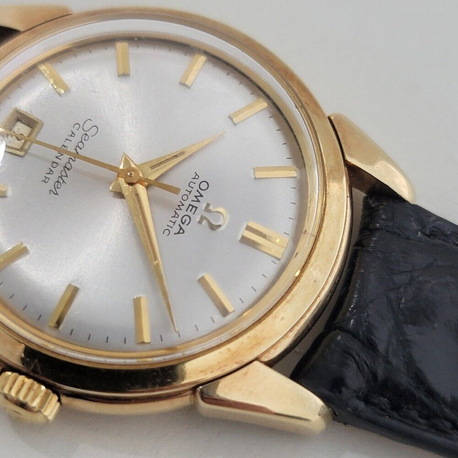 Mens Omega Seamaster Calendar 2627SC 35mm 14k Gold Bumper Automatic 1950s RA402