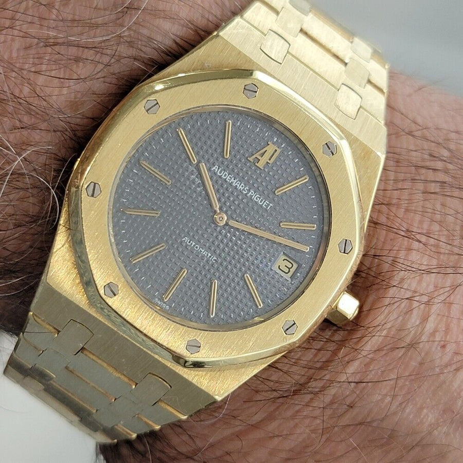 Mens Audemars Piguet Royal Oak 18k Gold 5402BA 39mm Automatic w Box 1990s OM103