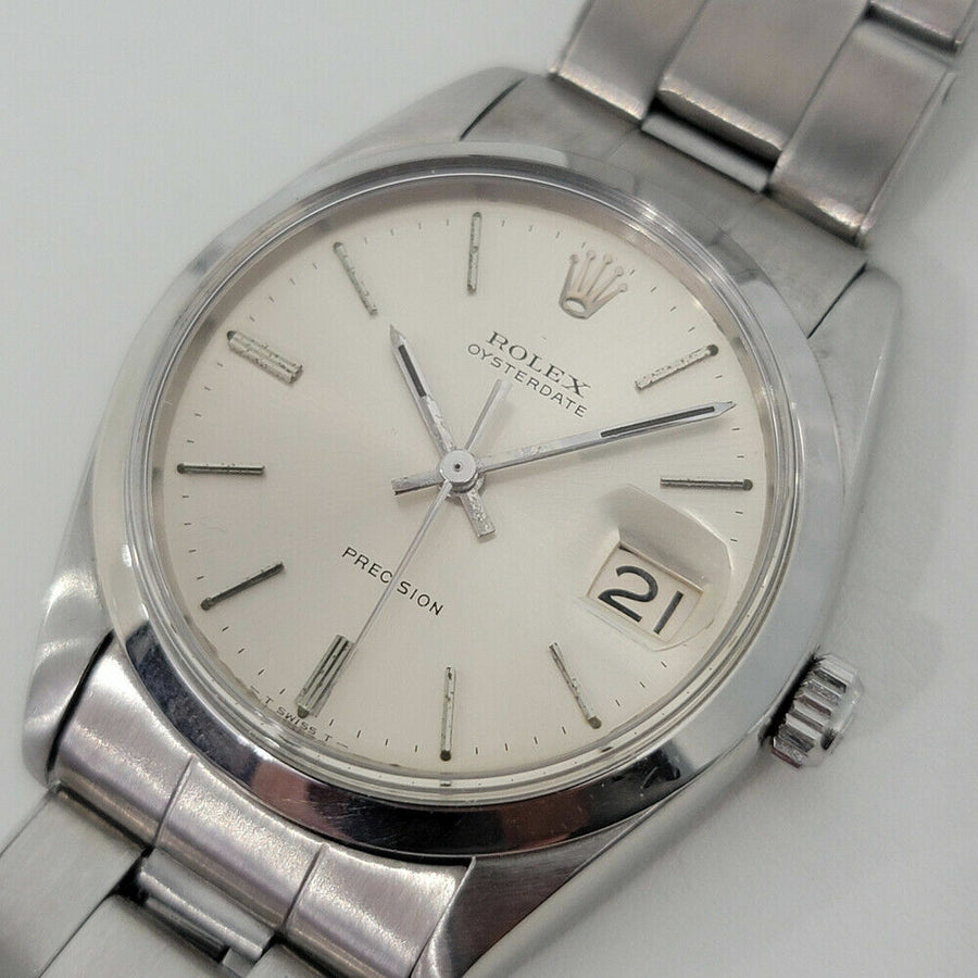 Mens Rolex Oysterdate Precision Ref 6694 34mm Manual Wind Vintage 1960s RJC195