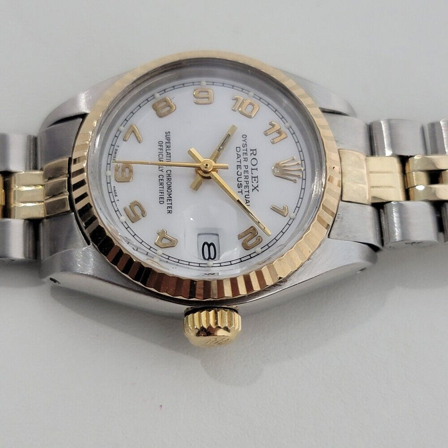 Rolex Lady Oyster Date Ref 6917 18k SS Automatic 1980s Swiss Luxury RA401