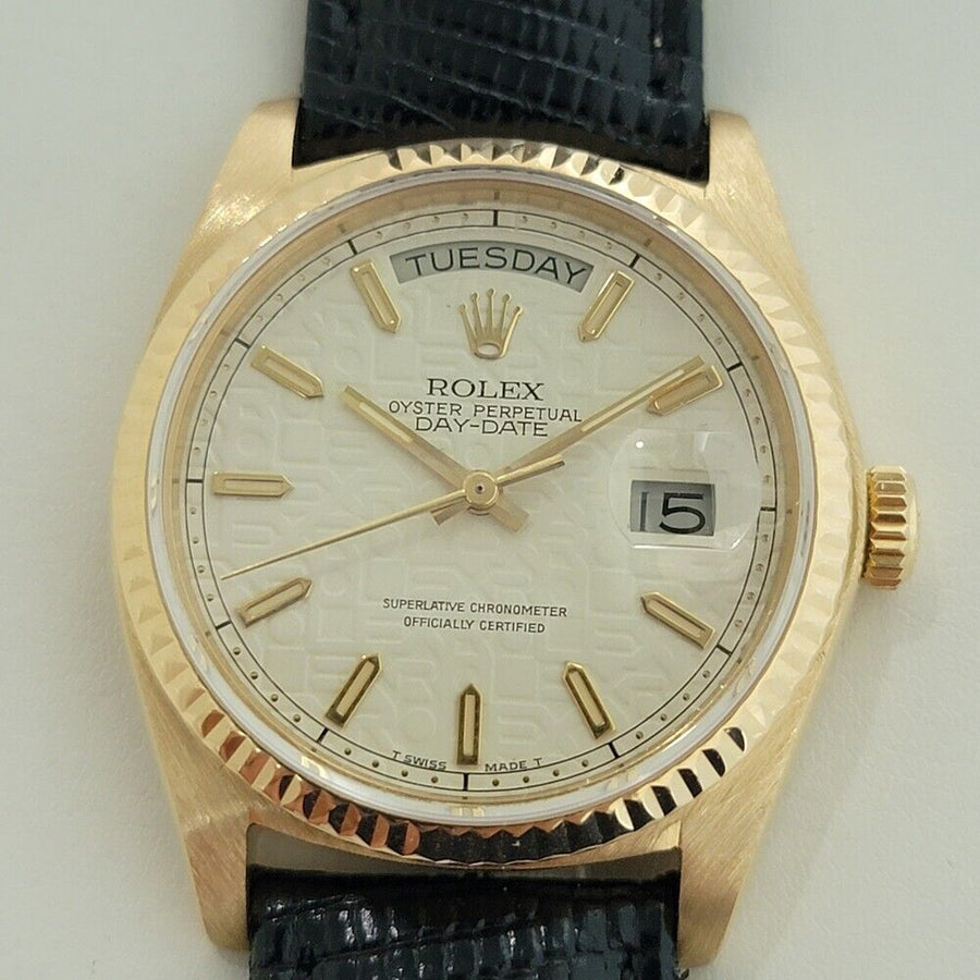 Mens Rolex Day Date President 18038 18k Gold Automatic 1980s w Papers NA101