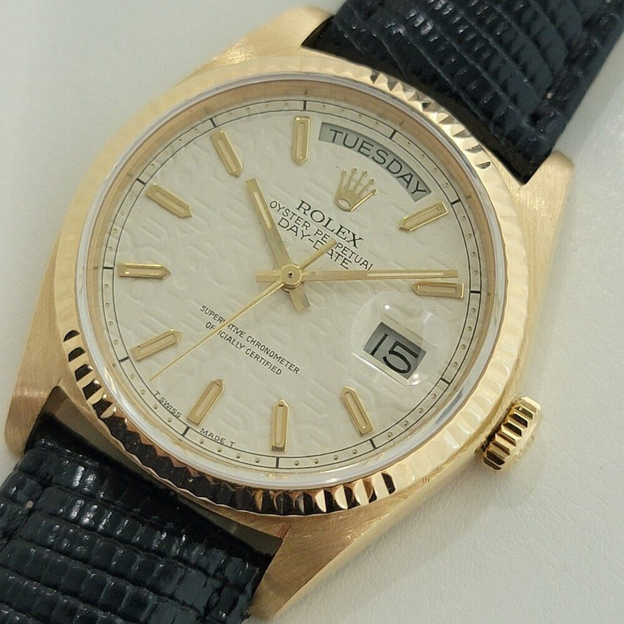 Mens Rolex Day Date President 18038 18k Gold Automatic 1980s w Papers NA101