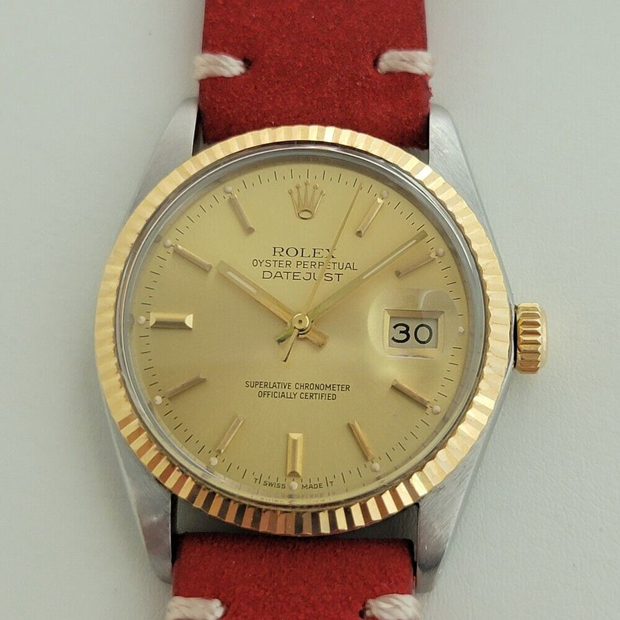 Mens Rolex Oyster Datejust Ref 16013 18k SS 36mm Automatic 1980s Swiss NA103R