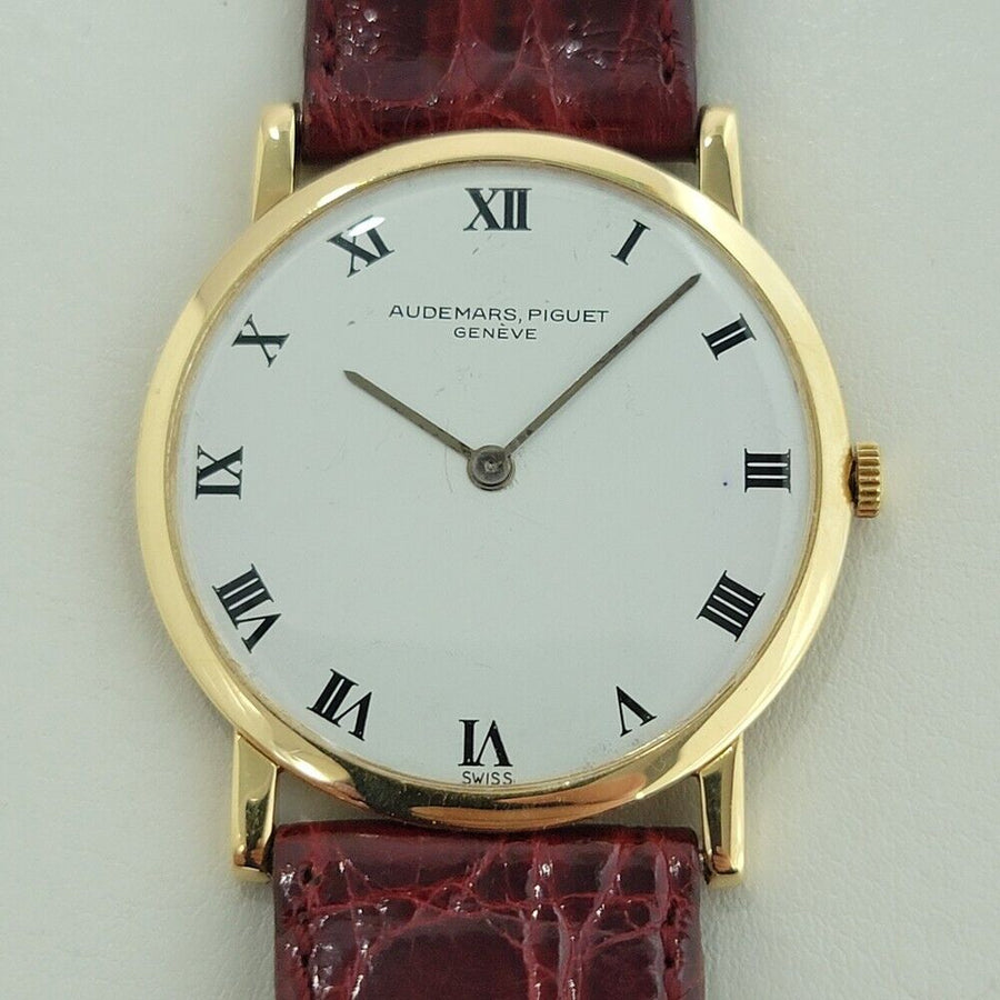 Midsize Audemars Piguet Geneve 18K Gold 32mm Manual Wind Dress Watch 1950s NA132