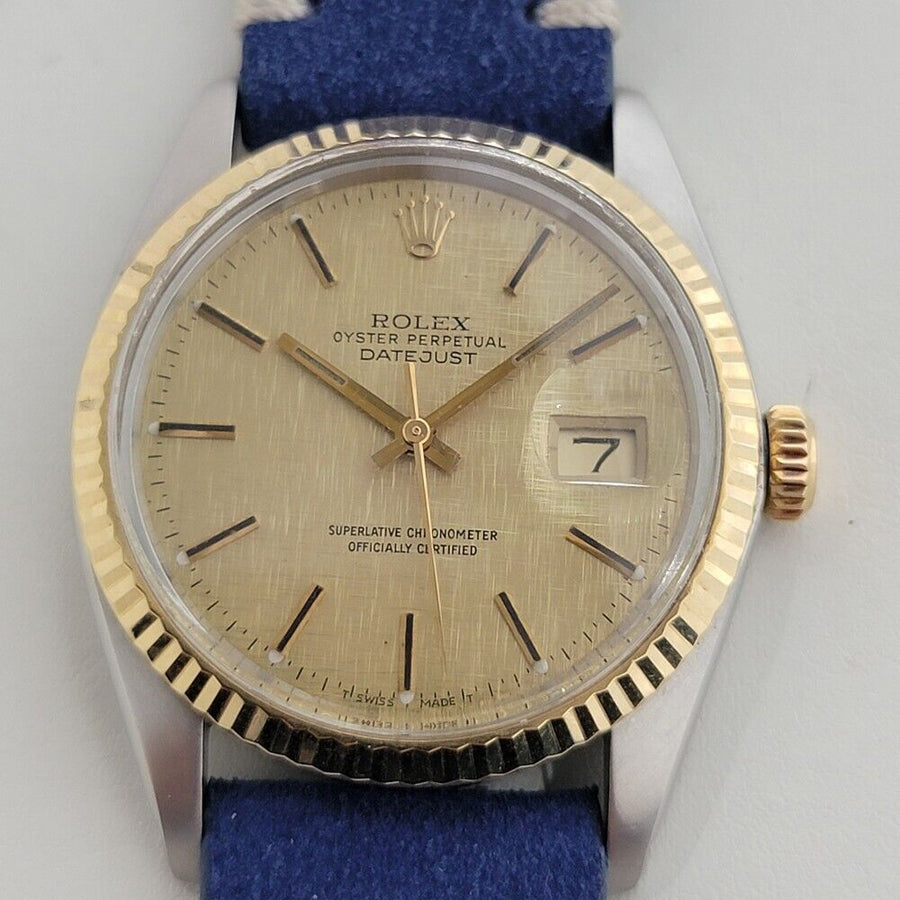 Mens Rolex Oyster Datejust Ref 16013 36mm 18k SS Automatic 1980s Swiss RA398B