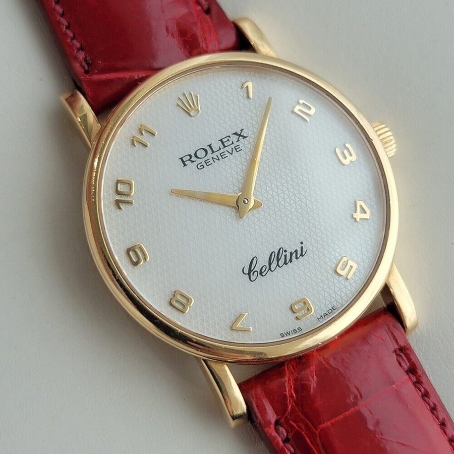 Mens Rolex Cellini Geneve Ref 5115 18k Solid Gold Manual Wind 2000s Swiss RA385R