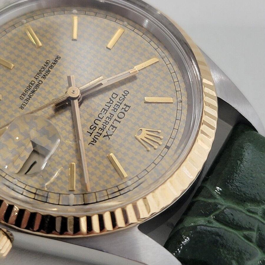 Mens Rolex Oyster Datejust Ref 16013 36mm 18k SS Automatic 1980s Swiss RA399G