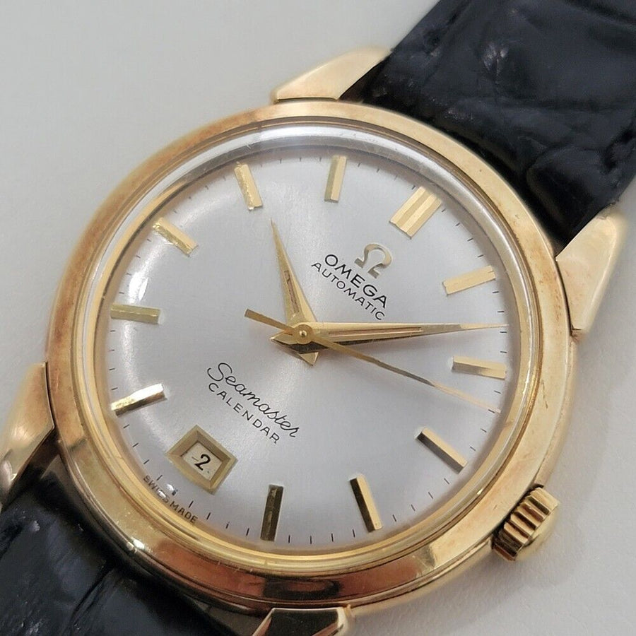 Mens Omega Seamaster Calendar 2627SC 35mm 14k Gold Bumper Automatic 1950s RA402