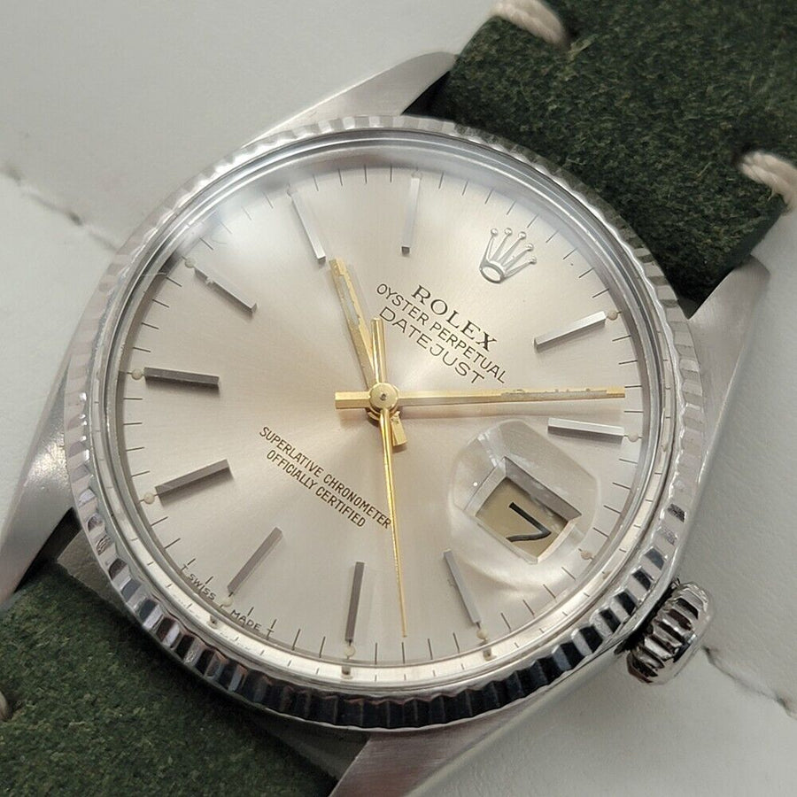 Mens Rolex Oyster Perpetual Datejust 16014 18k Gold SS Automatic 1970s RA322B