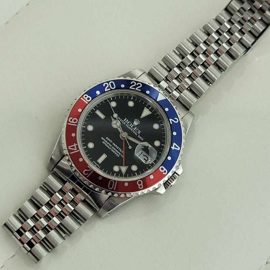 Mens Rolex Oyster Date GMT Ref 16700 40mm Pepsi Bezel Automatic 1990s NA109