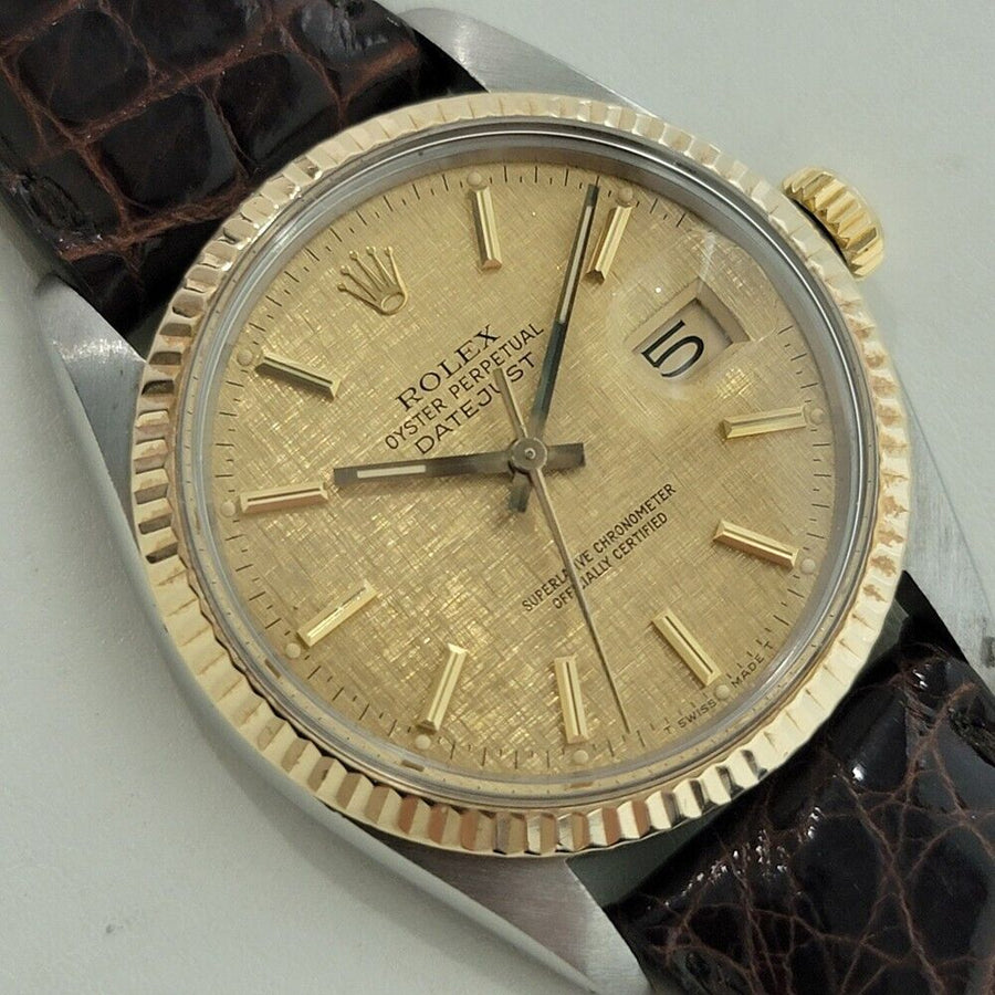 Mens Rolex Oyster Datejust Ref 16013 18k SS 36mm Automatic 1980s Vintage NA105B