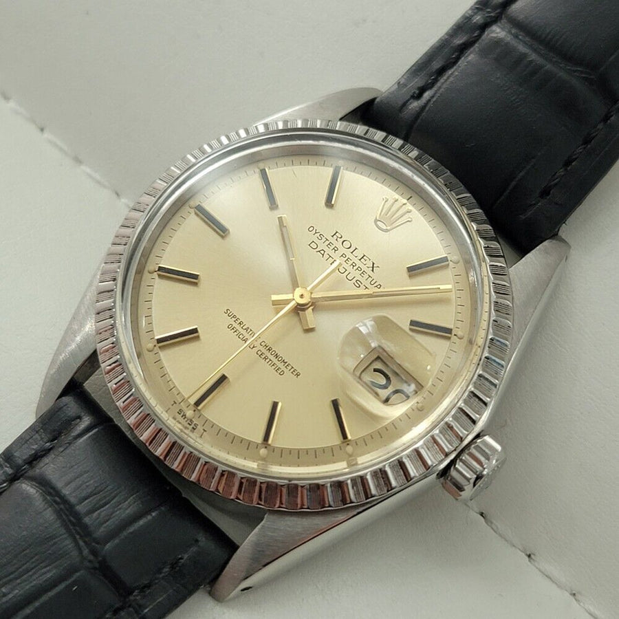 Mens Rolex Oyster Datejust Ref 1603 36mm Automatic 1970s Swiss Vintage RA226B