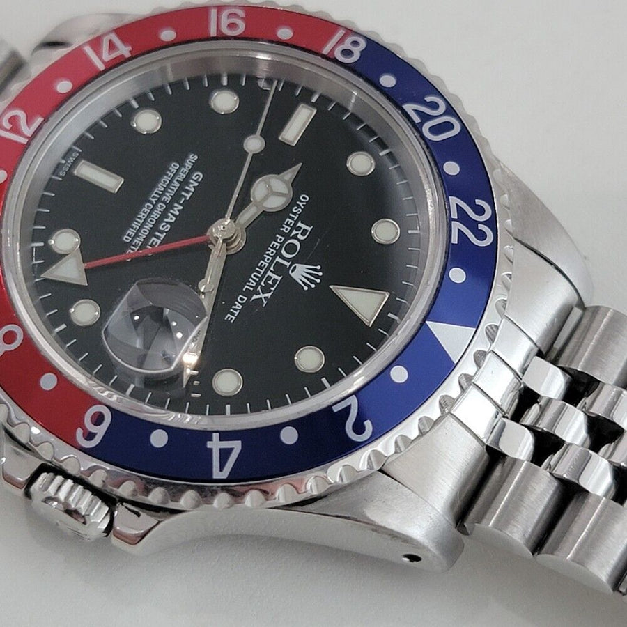 Mens Rolex Oyster Date GMT Ref 16700 40mm Pepsi Bezel Automatic 1990s NA109