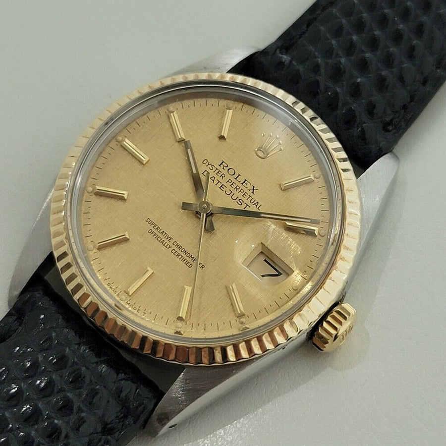 Mens Rolex Oyster Datejust Ref 16013 18k SS 36mm Automatic 1980s Swiss NA105