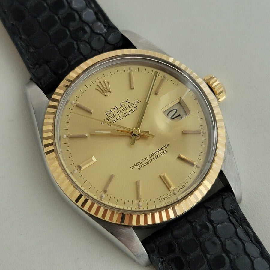 Mens Rolex Oyster Datejust Ref 16013 18k SS 36mm Automatic 1980s Swiss NA103