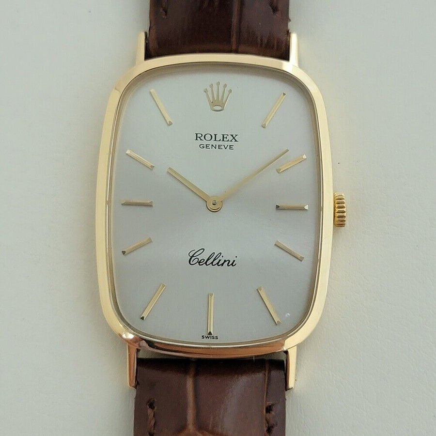 Mens Rolex Cellini Ref 4113 27mm 18k Solid Gold 1970s Vintage Luxury RA386