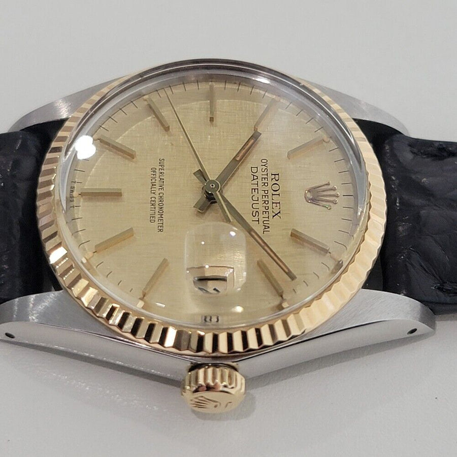 Mens Rolex Oyster Datejust Ref 16013 36mm 18k SS Automatic 1980s Swiss RA395B