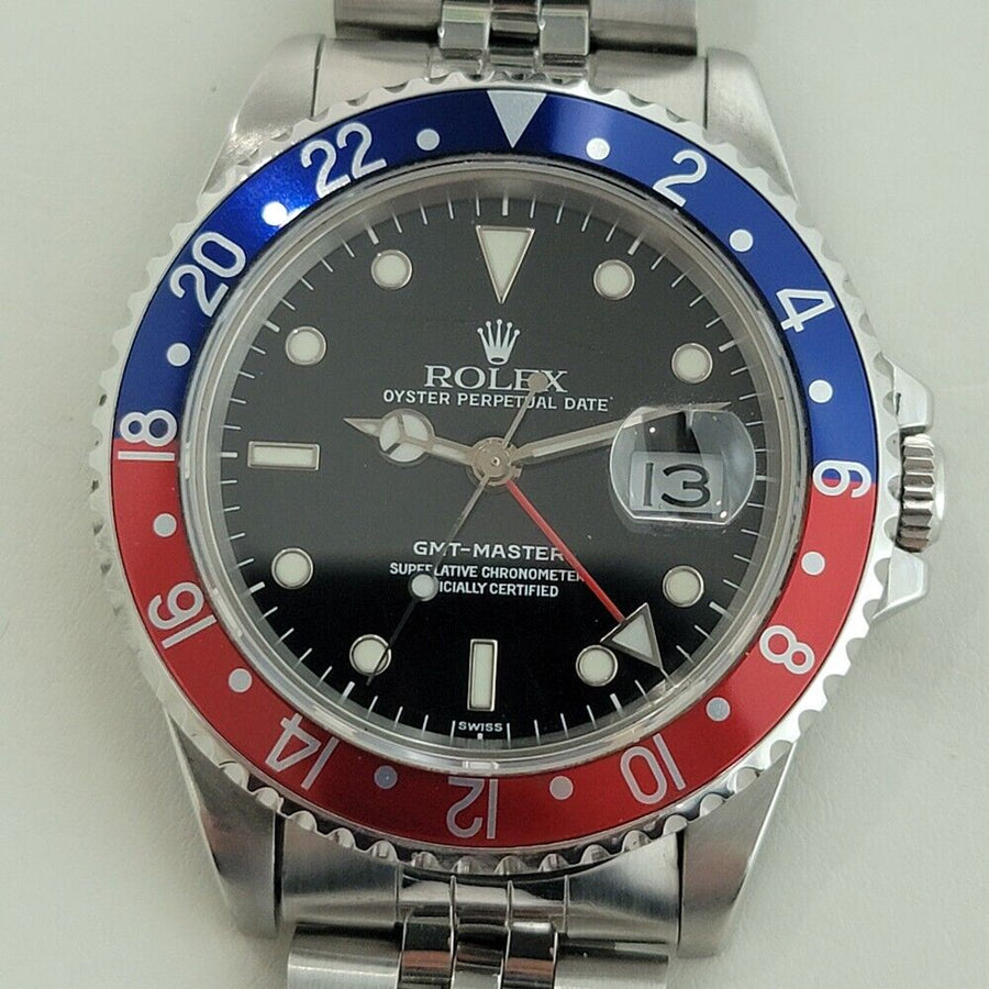 Mens Rolex Oyster Date GMT Ref 16700 40mm Pepsi Bezel Automatic 1990s NA109