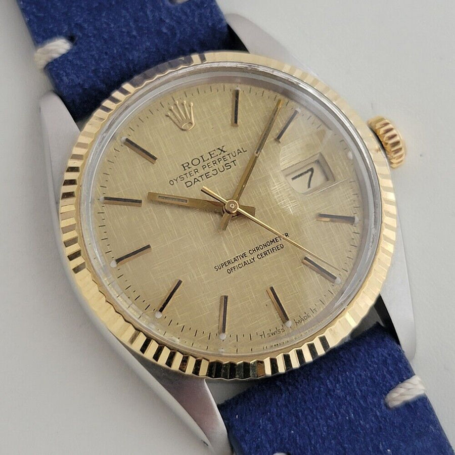 Mens Rolex Oyster Datejust Ref 16013 36mm 18k SS Automatic 1980s Swiss RA398B