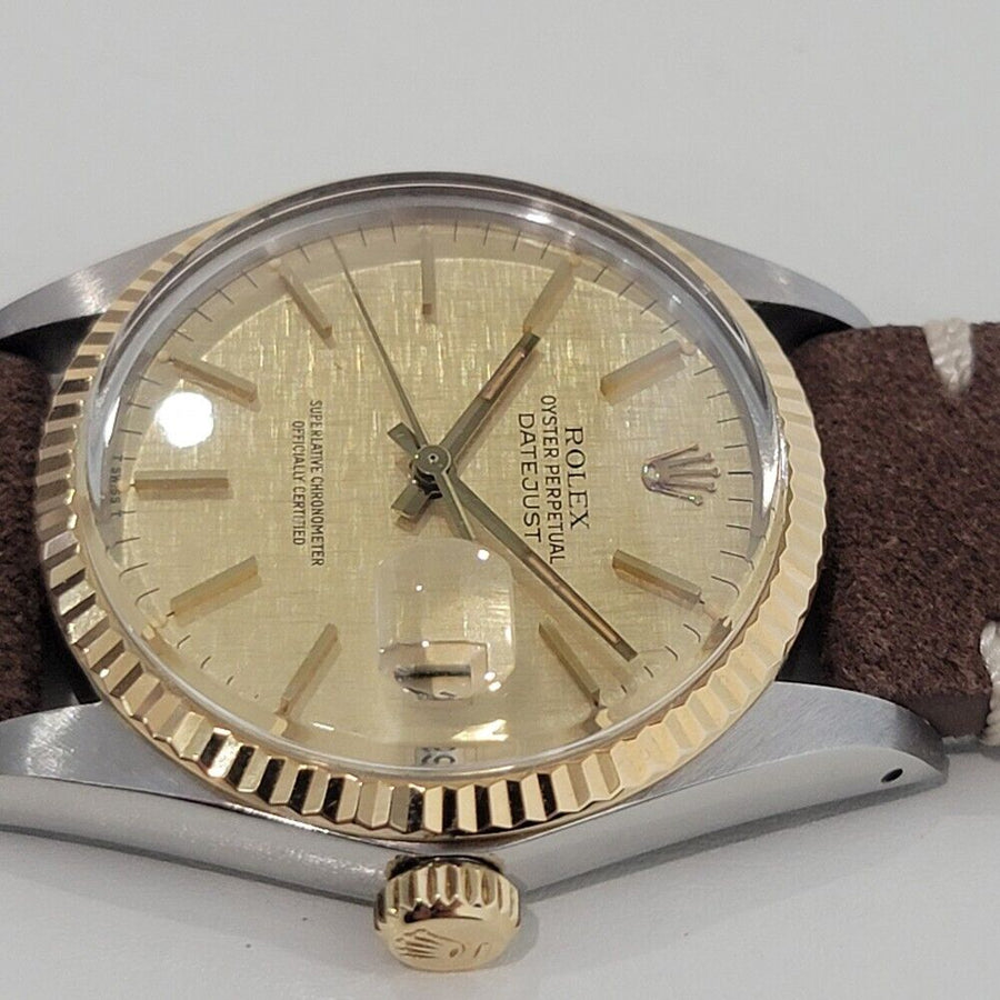 Mens Rolex Oyster Datejust Ref 16013 36mm 18k SS Automatic 1980s Swiss RA395