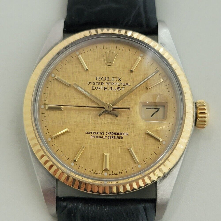 Mens Rolex Oyster Datejust Ref 16013 18k SS 36mm Automatic 1980s Swiss NA106