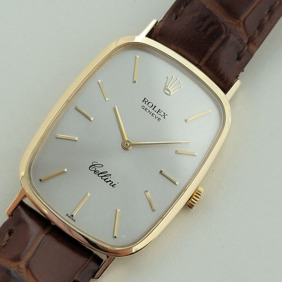 Mens Rolex Cellini Ref 4113 27mm 18k Solid Gold 1970s Vintage Luxury RA386