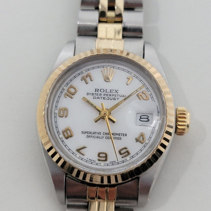 Rolex Lady Oyster Date Ref 6917 18k SS Automatic 1980s Swiss Luxury RA401