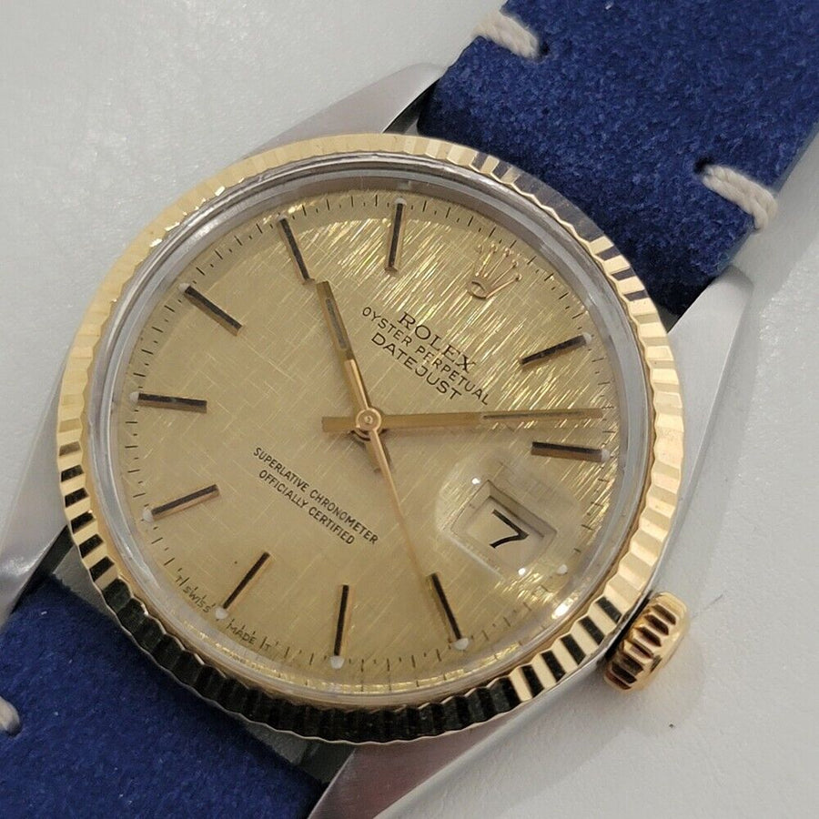 Mens Rolex Oyster Datejust Ref 16013 36mm 18k SS Automatic 1980s Swiss RA398B