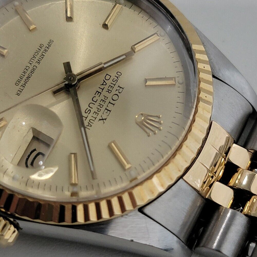 Mens Rolex Oyster Datejust Ref 16013 36mm 18k SS Automatic 1980s Swiss RA396