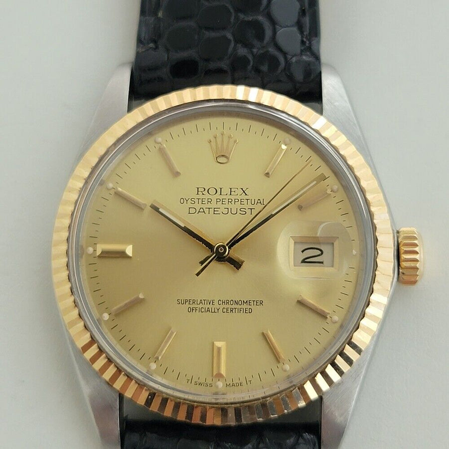 Mens Rolex Oyster Datejust Ref 16013 18k SS 36mm Automatic 1980s Swiss NA103