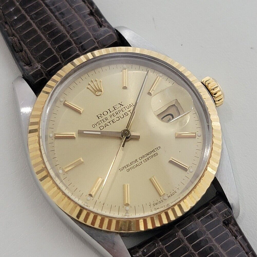 Mens Rolex Oyster Datejust Ref 16013 36mm 18k SS Automatic 1980s Swiss RA396B