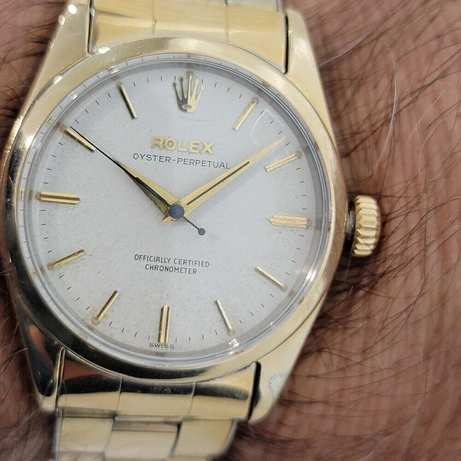 Mens Rolex Oyster Perpetual Ref 6634 1950s Gold Capped 34mm Automatic RA237G