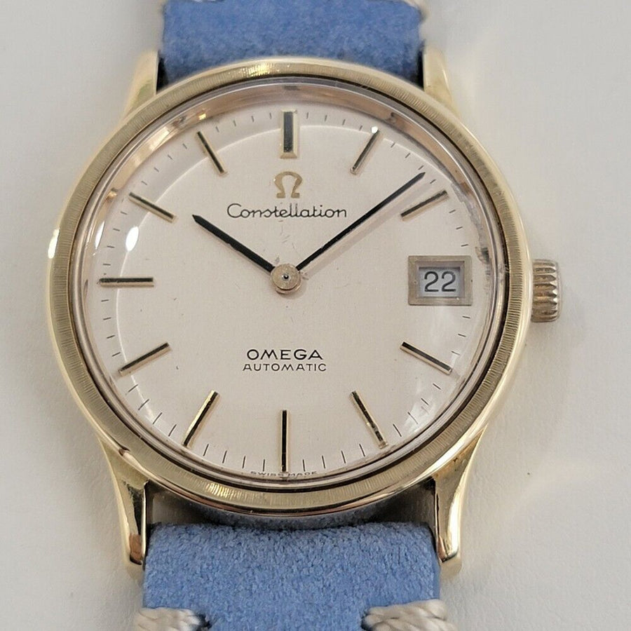 Mens Omega Constellation Ref 166 052 18k Gold Date Automatic 1960s Swiss RA404B