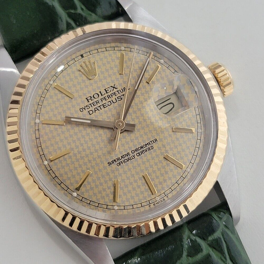 Mens Rolex Oyster Datejust Ref 16013 36mm 18k SS Automatic 1980s Swiss RA399G