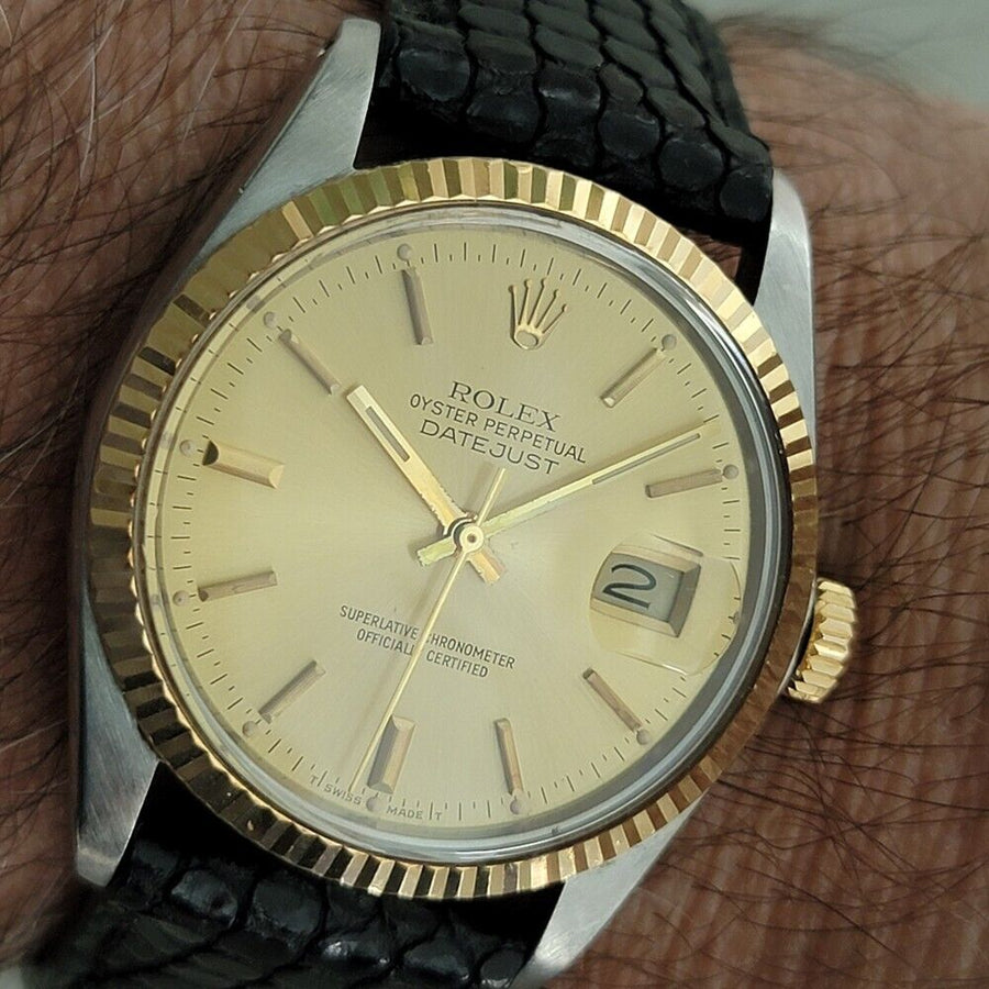 Mens Rolex Oyster Datejust Ref 16013 18k SS 36mm Automatic 1980s Swiss NA103