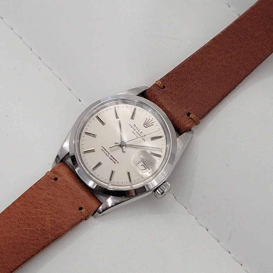 Mens Rolex Oyster Perpetual Date 1500 35mm Automatic 1960s Swiss Vintage RA259T