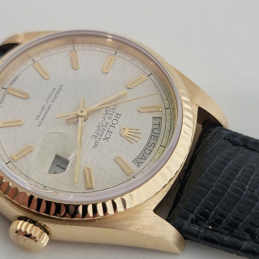 Mens Rolex Day Date President 18038 18k Gold Automatic 1980s w Papers NA101