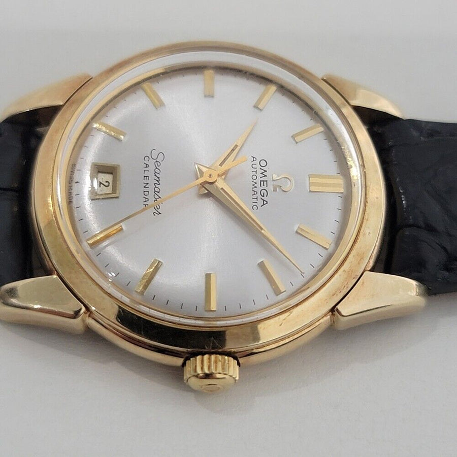 Mens Omega Seamaster Calendar 2627SC 35mm 14k Gold Bumper Automatic 1950s RA402