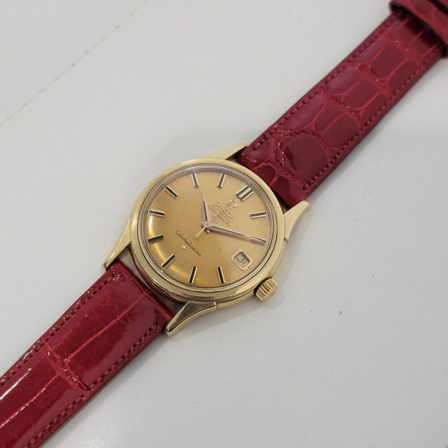 Mens Omega Constellation SC 61 35mm 18k Gold Automatic 1960s Swiss Vintage RA405