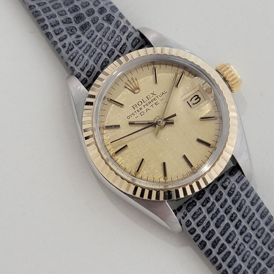 Rolex Lady Oyster Date 6917 18k Gold SS Automatic 1980s Swiss Luxury RA400