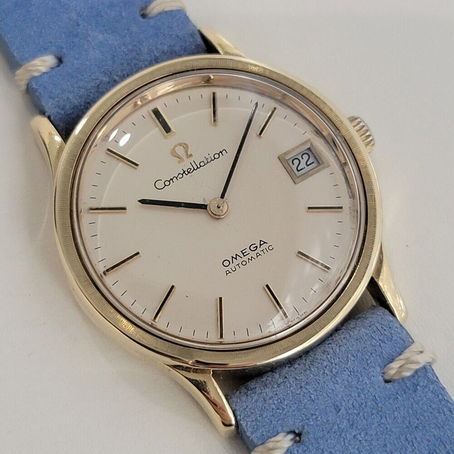 Mens Omega Constellation Ref 166 052 18k Gold Date Automatic 1960s Swiss RA404B