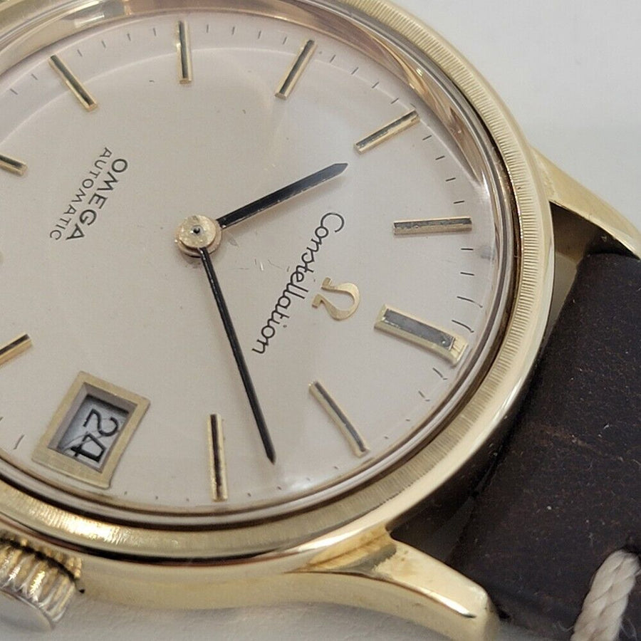 Mens Omega Constellation Ref 166 052 18k Gold Automatic w Date 1960s Swiss RA404