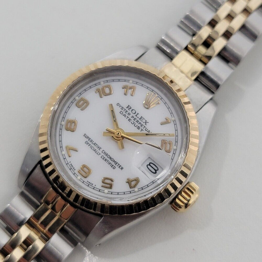 Rolex Lady Oyster Date Ref 6917 18k SS Automatic 1980s Swiss Luxury RA401